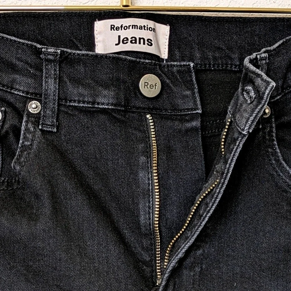 Reformation High Rise Skinny Jeans Women's 29 Black Stretch Denim Sustainable‎